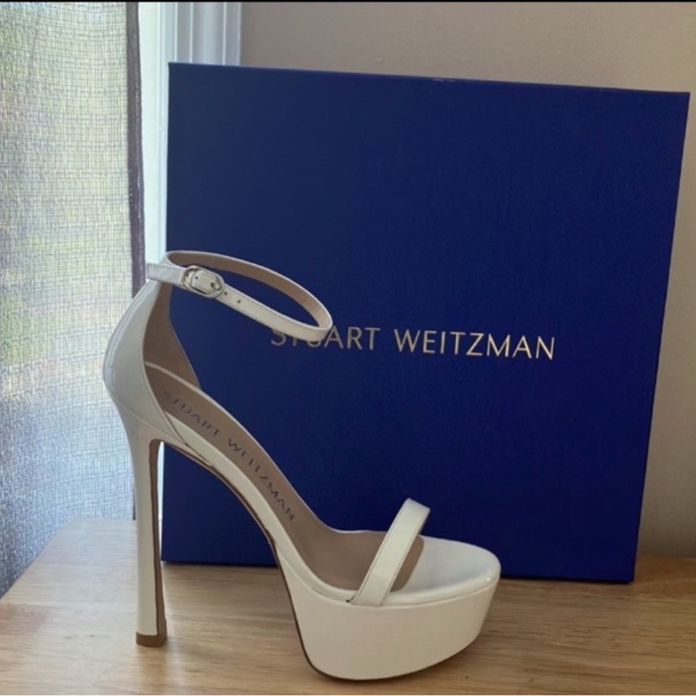 Stuart Weitzman White Platform Heels